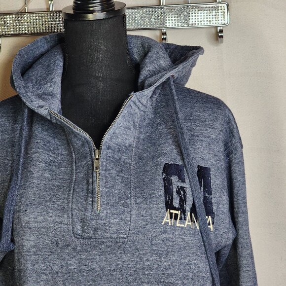 Ragwear U.S.A. Cotton Poly LS 1/4 Zip Pullover Atlanta GA Fleece Lined Hoodie M - Picture 7 of 16